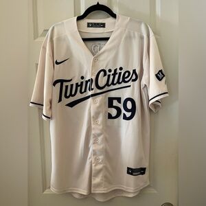 Minnesota Twins Jhoan Duran #59 Nike Cream Alternate 2025 MLB Limited Jersey M